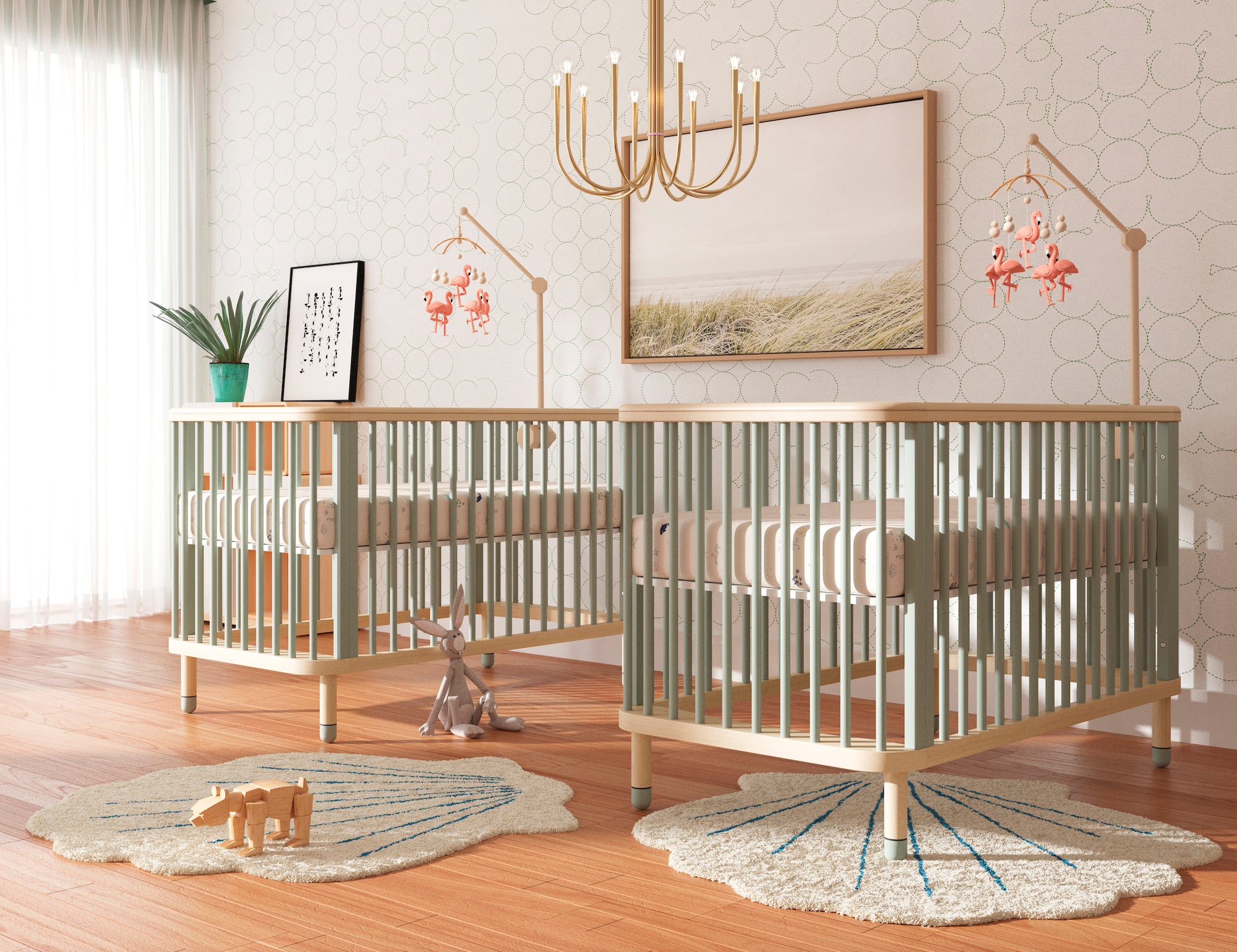 How to Set Up Two Cribs in One Room